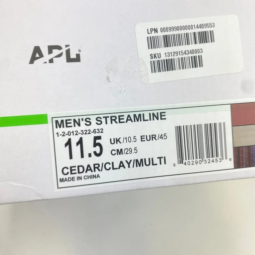 APL Athletic Propulsion Labs Men's Streamline Cedar Clay Multi Sneakers 11.5 New